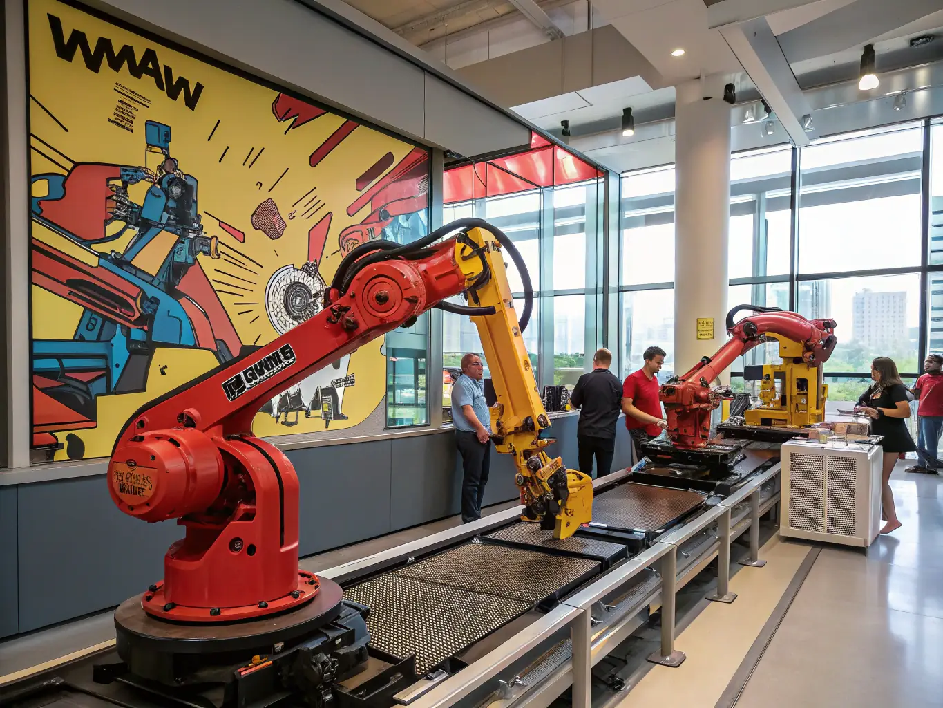 A visually appealing graphic representing the Content Factory module, showing automated content creation and distribution processes.